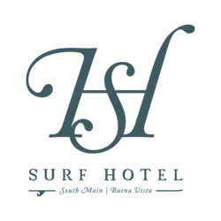 Logo of The Surf Hotel, a boutique hotel in adventurous Buena Vista, Colorado, ideal for romantic getaways, mountain weddings, or corporate events.