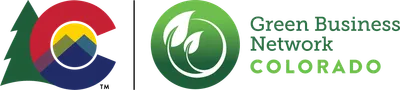 Logo of Colorado Department of Public Health and Environment and Colorado Green Business Network, an organization that encourages, supports and rewards organizations that push toward true operational sustainability.